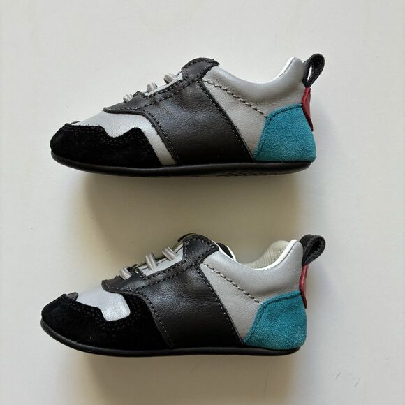 Buscemi Ventura Baby Grey Trio Sneakers US 6-12 Months Infant Leather Shoe - Picture 4 of 10